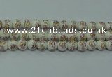 CPB573 15.5 inches 10mm round Painted porcelain beads