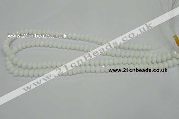 CPB58 15.5 inches 5*8mm faceted rondelle white porcelain beads