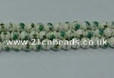 CPB583 15.5 inches 10mm round Painted porcelain beads