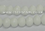 CPB60 15.5 inches 8*12mm faceted rondelle white porcelain beads