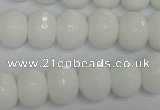 CPB61 15.5 inches 10*14mm faceted rondelle white porcelain beads