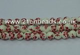 CPB611 15.5 inches 6mm round Painted porcelain beads