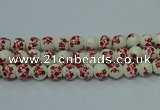 CPB613 15.5 inches 10mm round Painted porcelain beads