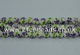 CPB621 15.5 inches 6mm round Painted porcelain beads