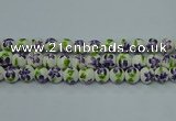 CPB622 15.5 inches 8mm round Painted porcelain beads