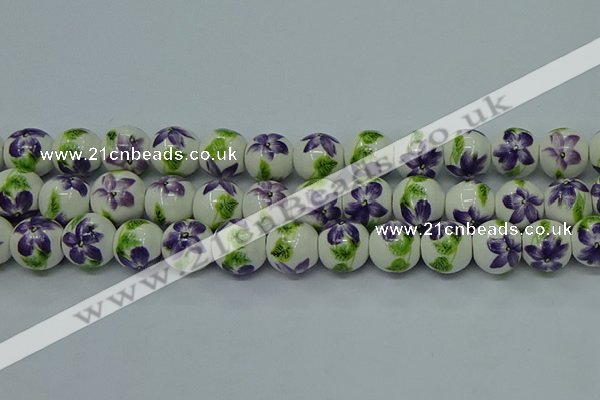 CPB622 15.5 inches 8mm round Painted porcelain beads