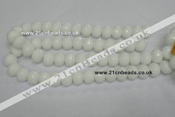 CPB63 15.5 inches 13*18mm faceted rondelle white porcelain beads