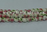 CPB655 15.5 inches 14mm round Painted porcelain beads