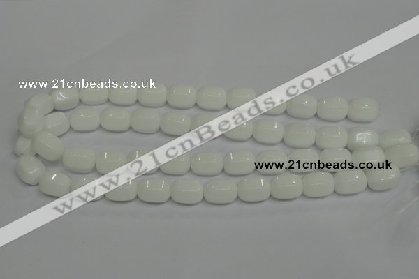 CPB66 15.5 inches 12*16mm drum white porcelain beads wholesale