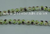 CPB662 15.5 inches 8mm round Painted porcelain beads