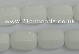 CPB67 15.5 inches 13*18mm drum white porcelain beads wholesale