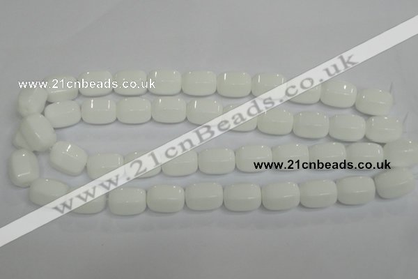 CPB67 15.5 inches 13*18mm drum white porcelain beads wholesale