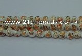 CPB671 15.5 inches 6mm round Painted porcelain beads