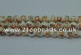 CPB672 15.5 inches 8mm round Painted porcelain beads