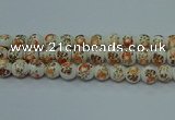 CPB674 15.5 inches 12mm round Painted porcelain beads