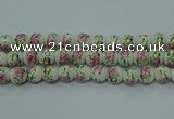 CPB681 15.5 inches 6mm round Painted porcelain beads