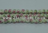 CPB682 15.5 inches 8mm round Painted porcelain beads