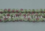 CPB684 15.5 inches 12mm round Painted porcelain beads