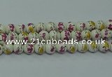 CPB692 15.5 inches 8mm round Painted porcelain beads