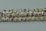 CPB693 15.5 inches 10mm round Painted porcelain beads