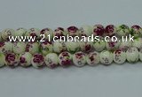 CPB701 15.5 inches 6mm round Painted porcelain beads