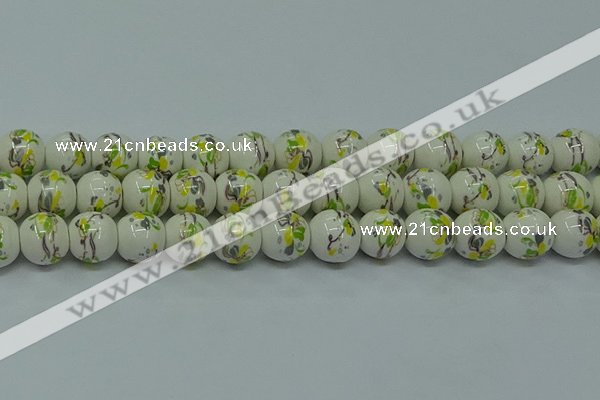 CPB721 15.5 inches 6mm round Painted porcelain beads