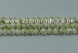 CPB722 15.5 inches 8mm round Painted porcelain beads