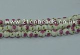 CPB741 15.5 inches 6mm round Painted porcelain beads