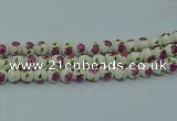 CPB742 15.5 inches 8mm round Painted porcelain beads