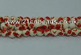 CPB761 15.5 inches 6mm round Painted porcelain beads