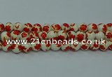 CPB762 15.5 inches 8mm round Painted porcelain beads