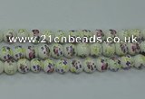 CPB771 15.5 inches 6mm round Painted porcelain beads