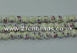 CPB772 15.5 inches 8mm round Painted porcelain beads