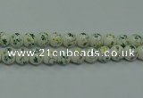 CPB784 15.5 inches 12mm round Painted porcelain beads
