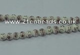 CPB791 15.5 inches 6mm round Painted porcelain beads