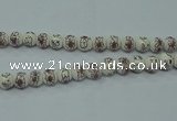 CPB794 15.5 inches 12mm round Painted porcelain beads