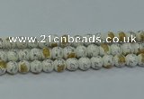 CPB801 15.5 inches 6mm round Painted porcelain beads