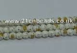 CPB803 15.5 inches 10mm round Painted porcelain beads