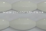 CPB81 15.5 inches 15*30mm rice white porcelain beads wholesale