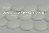 CPB85 15.5 inches 10*14mm oval white porcelain beads wholesale