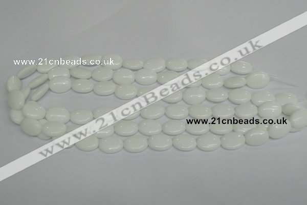 CPB86 15.5 inches 12*16mm oval white porcelain beads wholesale