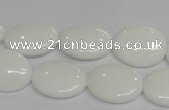 CPB87 15.5 inches 13*18mm oval white porcelain beads wholesale