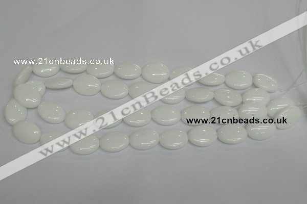 CPB87 15.5 inches 13*18mm oval white porcelain beads wholesale