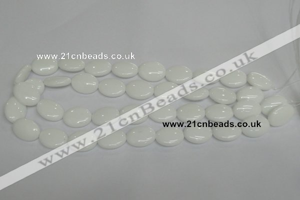 CPB88 15.5 inches 15*20mm oval white porcelain beads wholesale