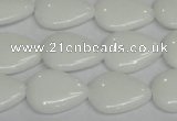 CPB91 15.5 inches 15*20mm flat teardrop white porcelain beads wholesale