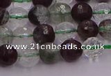 CPC10 15.5 inches 6mm faceted round green phantom quartz beads