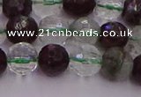 CPC11 15.5 inches 8mm faceted round green phantom quartz beads