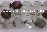 CPC16 15.5 inches 8mm faceted nuggets green phantom quartz beads