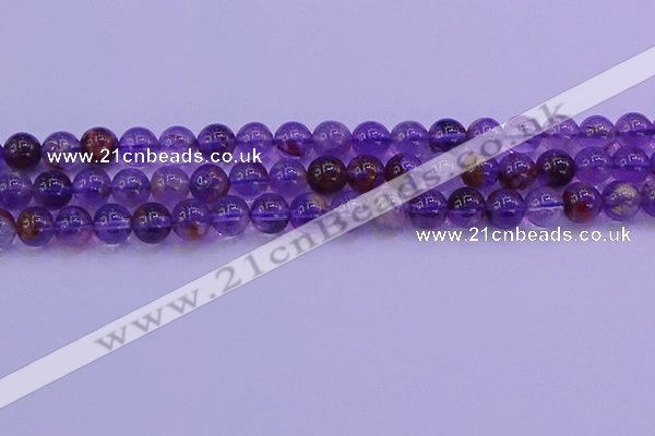 CPC602 15.5 inches 8mm round purple phantom quartz beads