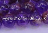 CPC603 15.5 inches 10mm round purple phantom quartz beads